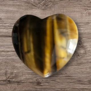 Srdce Tygří oko 30x30 mm v praktickém pytlíčku